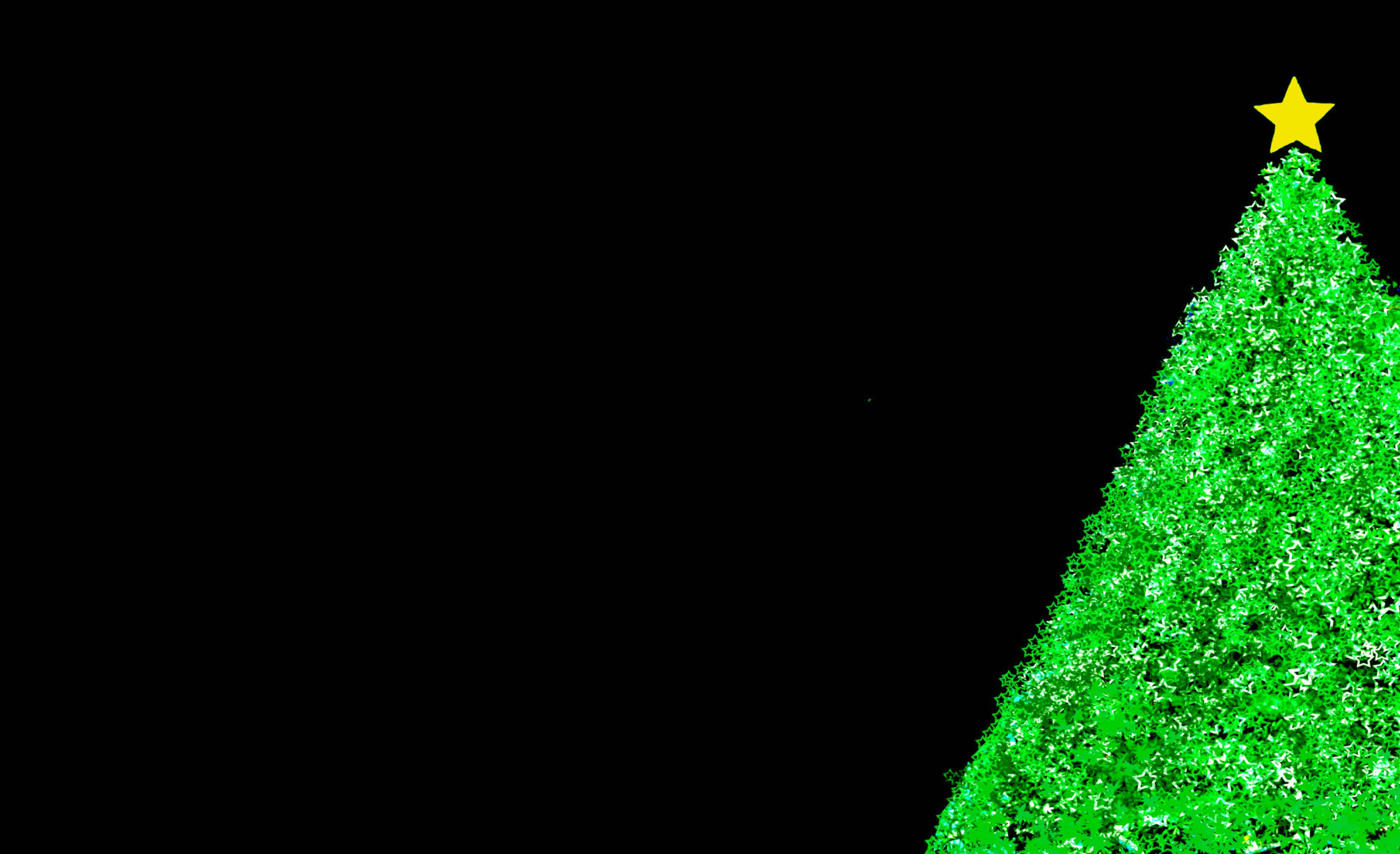Sapin de Noël vert constitué de minuscules étoiles vertes